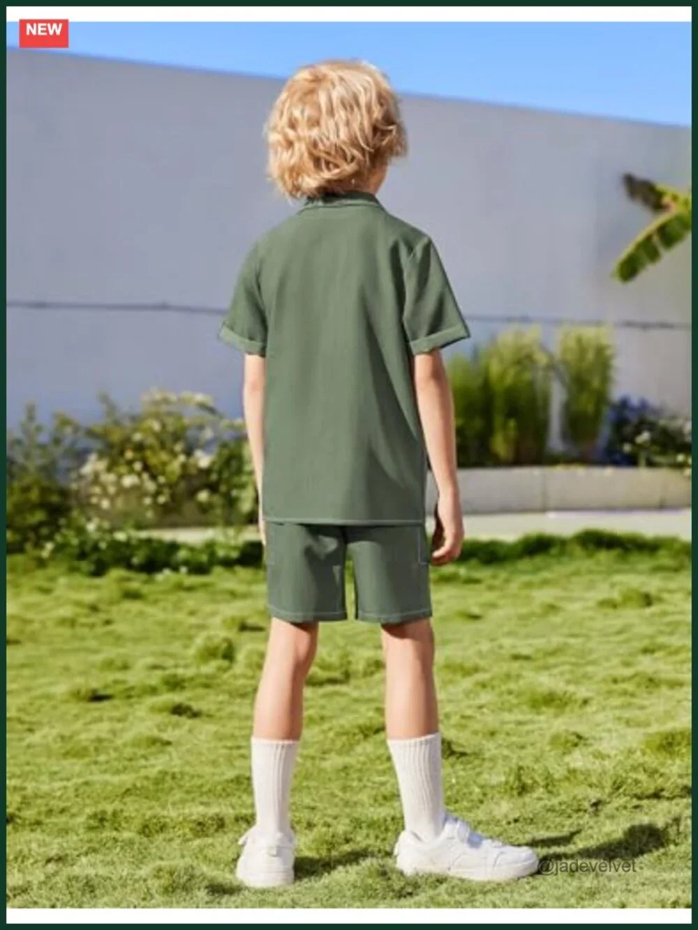 Boys' Woven Shorts Set Button Down Shirt Denim Shorts Casual Dressy